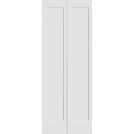Codel Doors 24" x 80" Primed 1-Panel Interior Flat Panel Bifold Door and Hardware 2068pri8020BF